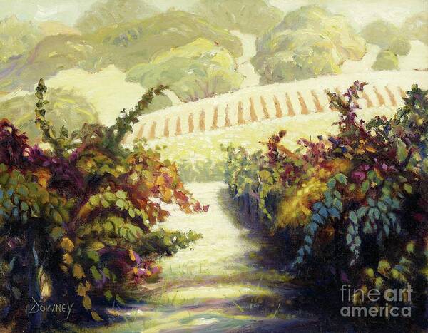 Oil Art Print featuring the painting Vineyard in Alexander Valley by Carl Downey