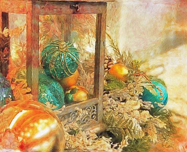 Lantern Art Print featuring the photograph Vintage Holiday Vignette 1 by Diane Lindon Coy