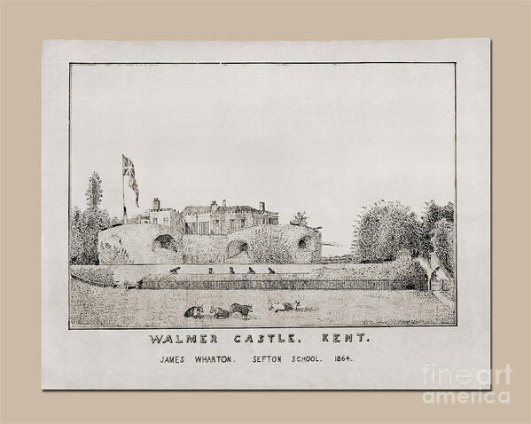 Walmer Castle Kent Art Print featuring the drawing Walmer Castle Kent by Donna L Munro