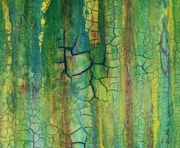 This Is A Abstract Painting Of Something Aged And Weathered. Art Print featuring the painting Weathered Moss by Alan Casadei