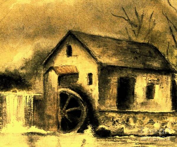 Millstream Art Print featuring the painting Weathering Life's Storms by Hazel Holland
