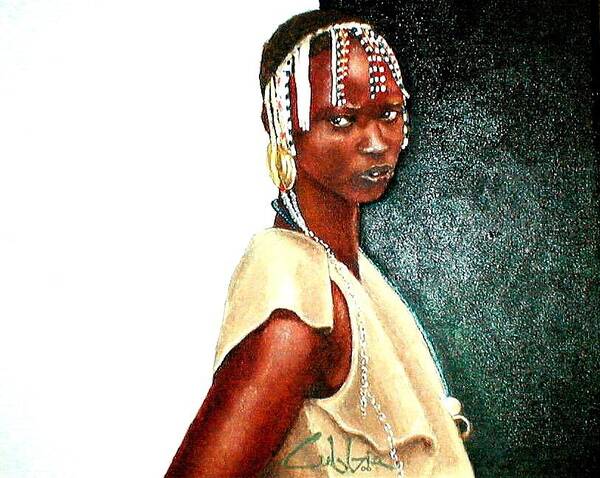 Maasai Women Art Print featuring the painting Where You Goin by G Cuffia