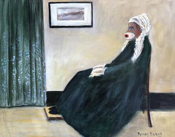 Sock Monkey Art Print featuring the painting Whistlin Mother by Rand Burns