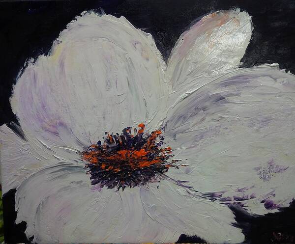 Poppy Art Print featuring the painting White Poppy by Lynne McQueen