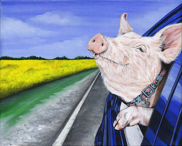 Pig Art Print featuring the painting Wilbur by Twyla Francois