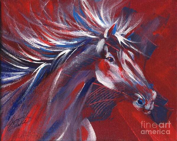 Horse Paintings Art Print featuring the painting Wild Horse Bust by Summer Celeste