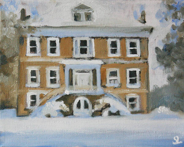 House Art Print featuring the painting Willowbank in Winter by Sarah Lynch