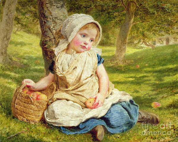 Kid Art Print featuring the painting Windfalls by Sophie Anderson