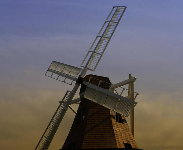 Windmill Art Print featuring the photograph Windmill at Windjammer Park WM6887A by Mary Gaines