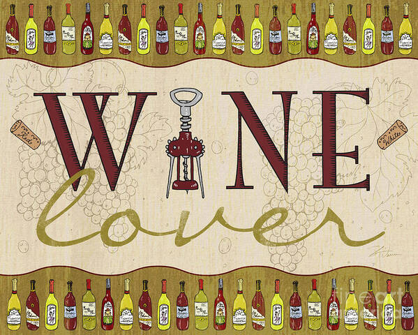 Vineyard Art Print featuring the painting Wine Lover by Shari Warren