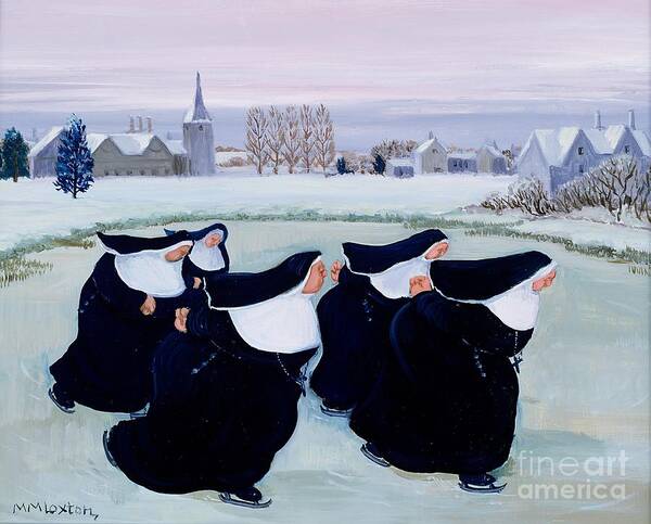Habit Art Print featuring the painting Winter at the Convent by Margaret Loxton