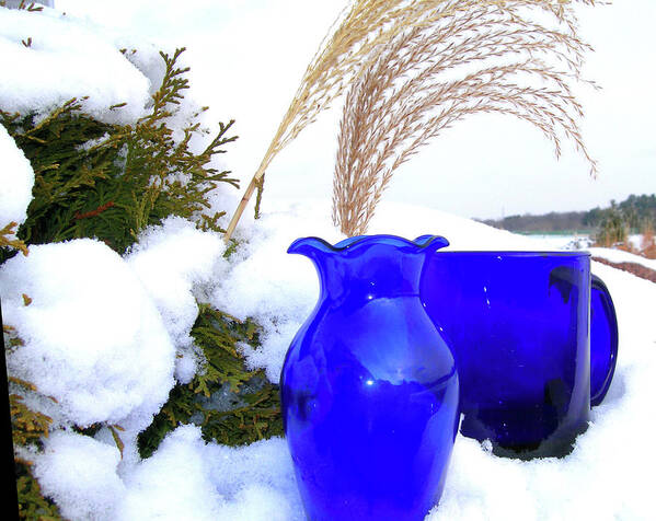 Cobalt Blue Art Print featuring the photograph Winter Blues II by Randy Rosenberger