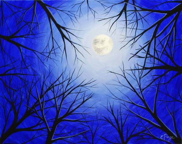Winter Tree Art Print featuring the painting Winter Moon by Emily Page