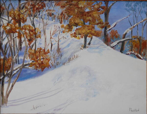 Winter Landscape Art Print featuring the painting Winter Ridge by Phil Burton