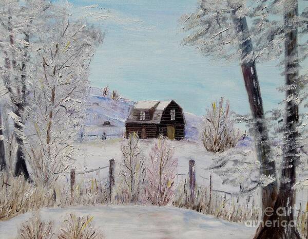 Winter Art Print featuring the painting Winter solace by Marilyn McNish