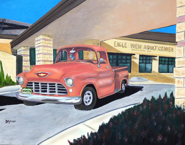 55 Chevy Truck Art Print featuring the painting Wohstra-1 by Dean Glorso