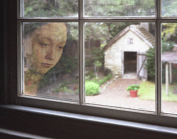 Woman Art Print featuring the photograph Woman In Window by M Kathleen Warren
