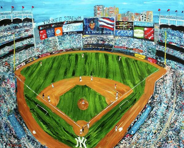 New York Yankees Art Print featuring the painting Yankee Stadium by Kevin Brown