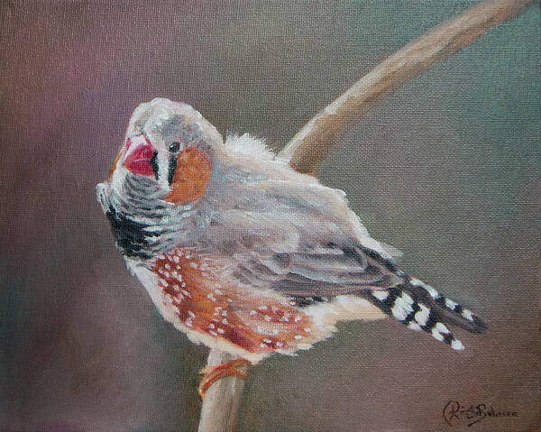 Finch Art Print featuring the painting Zebra Finch by Kirsty Rebecca