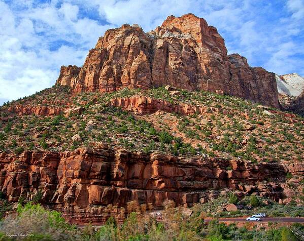Photography By Suzanne Stout Art Print featuring the photograph Zion National Park by Suzanne Stout