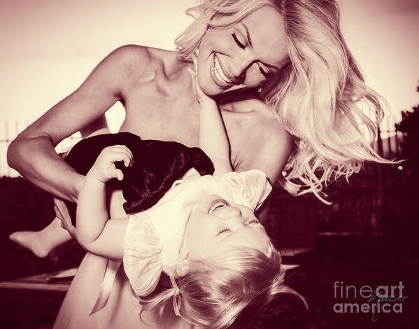 2 People Art Print featuring the photograph 0181 Model Selena and daughter by Amyn Nasser Fashion Photographer