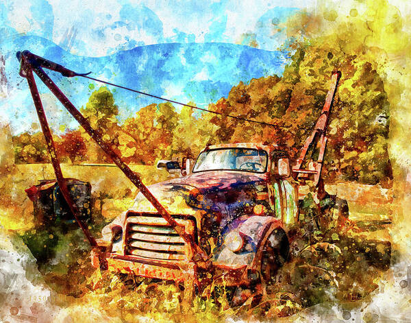 Truck Art Print featuring the digital art 1950 GMC Truck by Mark Allen