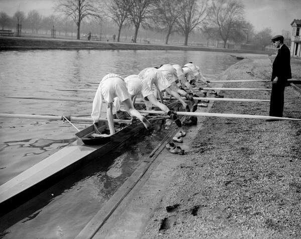 People Art Print featuring the photograph Cambridge Rowers #1 by William Vanderson