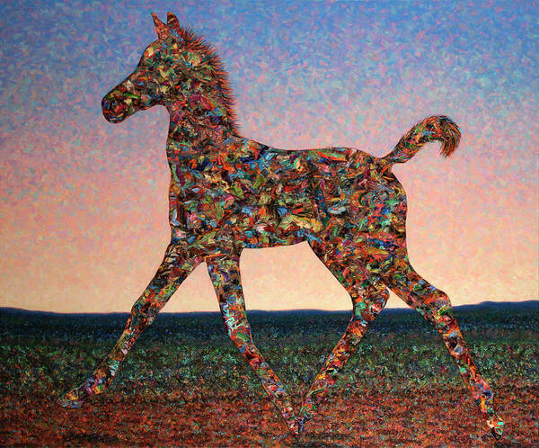 Horse Art Print featuring the mixed media Foal Spirit #1 by James W. Johnson