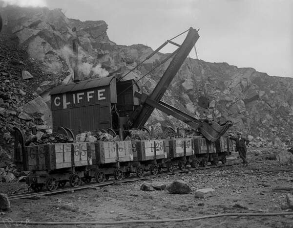 Rail Transportation Art Print featuring the photograph Quarry Worker #1 by Fox Photos