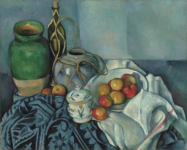 Fruit Art Print featuring the painting Still Life With Apples by Paul Cezanne