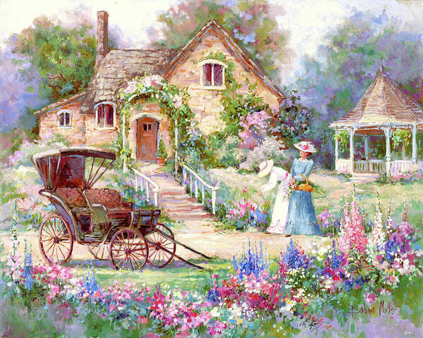 Cottage Afternoon Art Print featuring the painting 1182 Cottage Afternoon by Barbara Mock