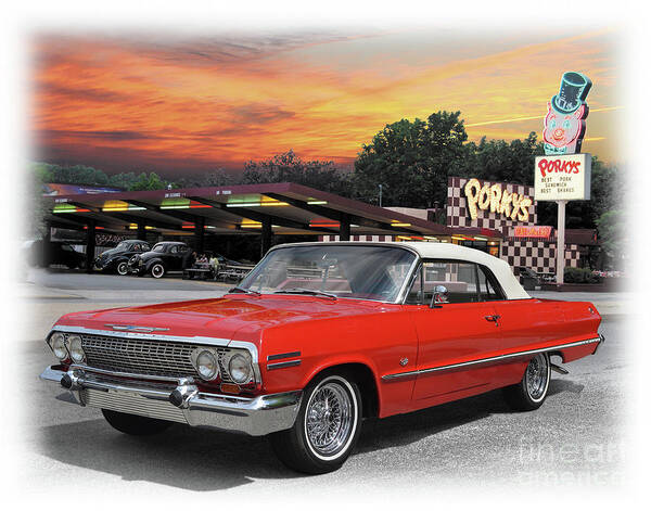 1963 Art Print featuring the photograph 1963 Chevrolet Impala Convertible by Ron Long
