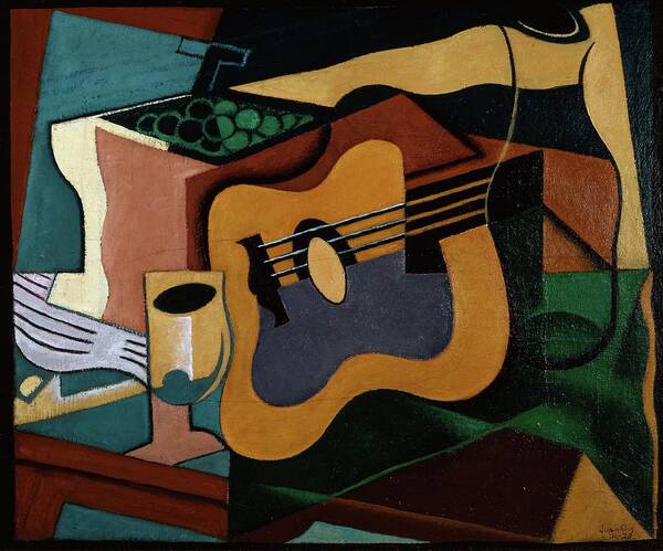 Abstract Art Art Print featuring the painting Still Life With Guitar by Juan Gris