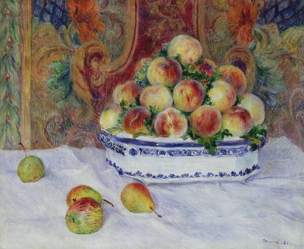 Apples Art Print featuring the painting Still Life With Peaches by Pierre-auguste Renoir