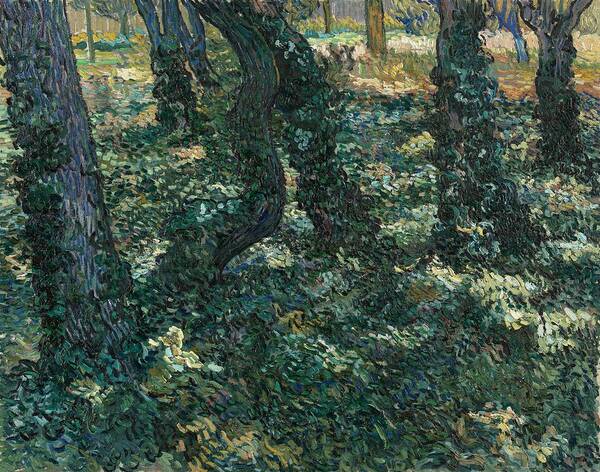 Oil On Canvas Art Print featuring the painting Undergrowth. #2 by Vincent van Gogh -1853-1890-