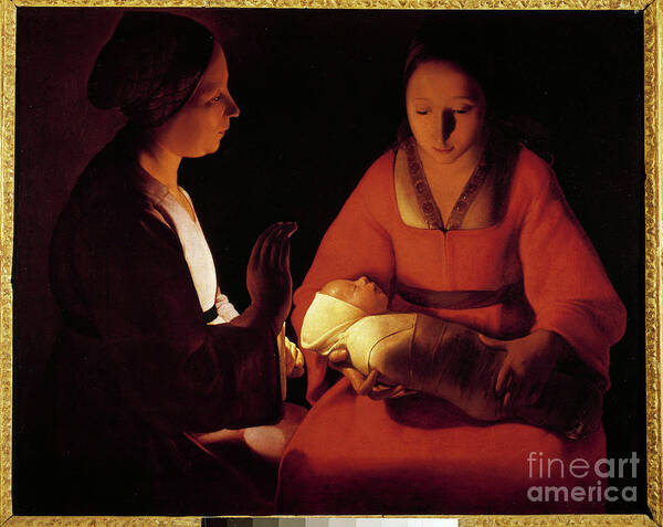 17th Century Art Print featuring the painting The New Born Child by Georges De La Tour