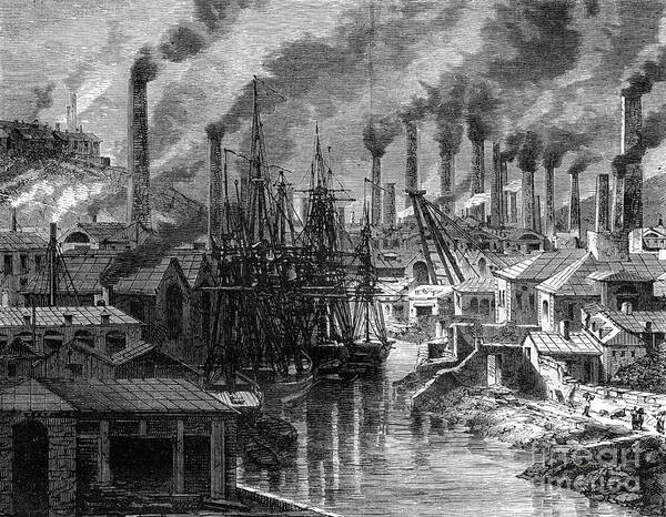 Engraving Art Print featuring the drawing A Copper Factory In Cornwall, 19th by Print Collector