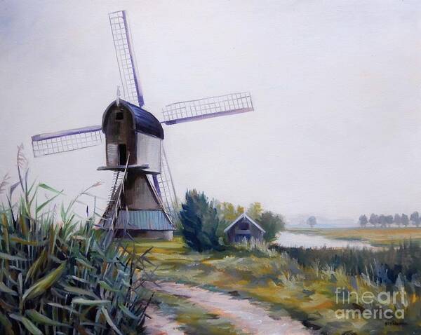 Dutch Art Print featuring the painting A Dutch Landscape by K M Pawelec