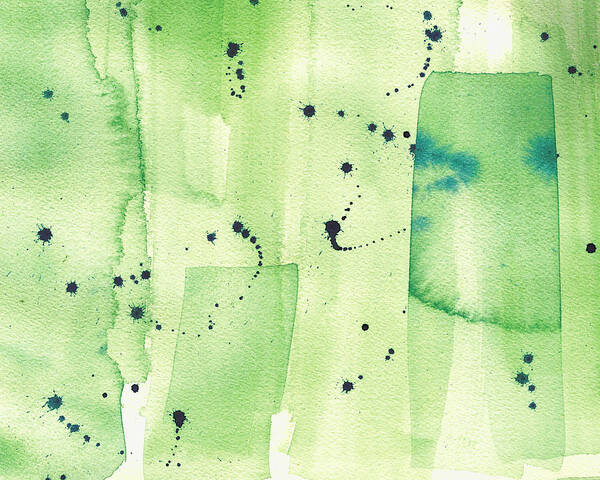 Abstract Green Watercolor 2 Art Print featuring the painting Abstract Green Watercolor 2 by Summer Tali Hilty