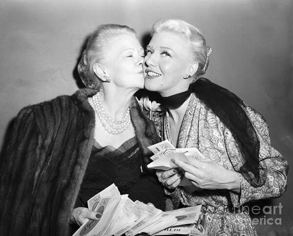 Mature Adult Art Print featuring the photograph Actress Ginger Rogers And Her Mother by Bettmann