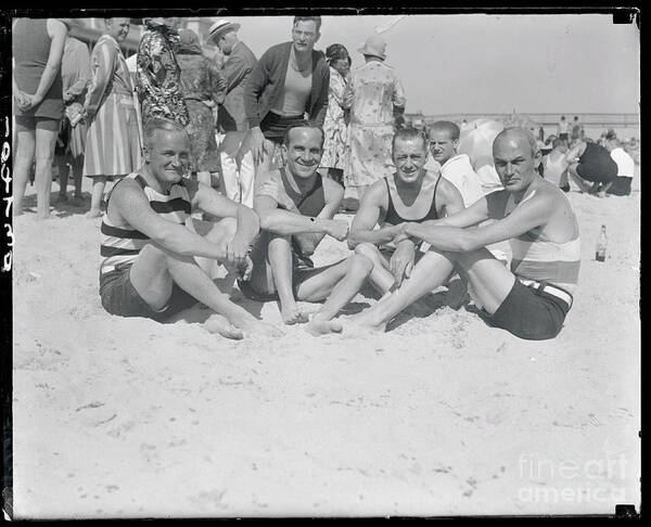 People Art Print featuring the photograph Al Jolson And Others Lounging On Beach by Bettmann