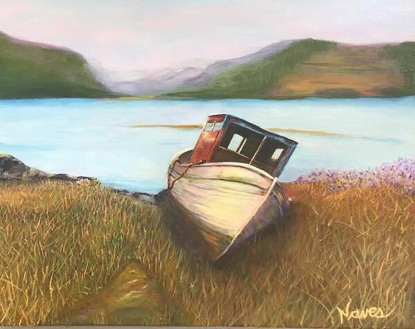 Seascape Art Print featuring the painting All Washed Up by Deborah Naves