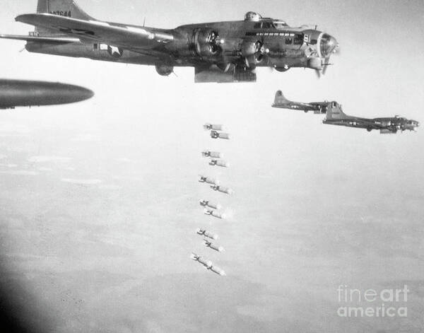 Air Attack Art Print featuring the photograph American Air Force Bombers On Holiday by Bettmann