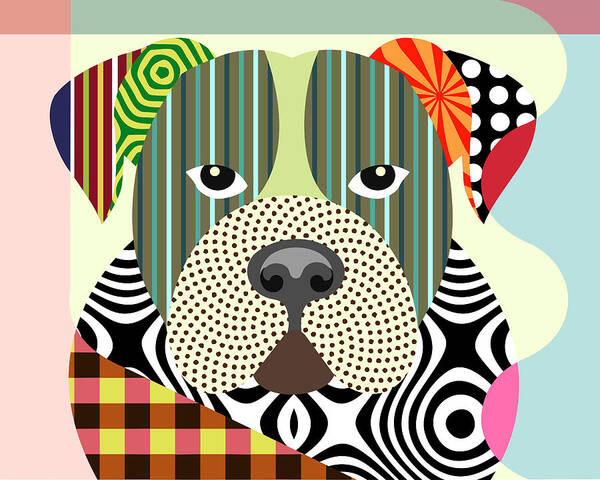 American Bulldog Art Print featuring the digital art American Bulldog by Lanre Adefioye