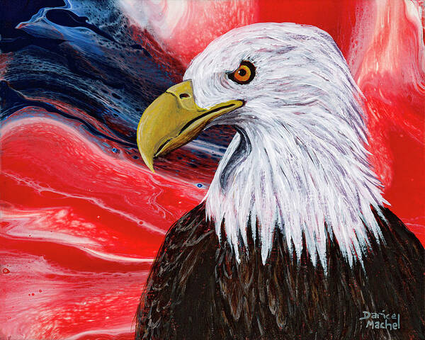 Eagle Art Print featuring the painting American Pride by Darice Machel McGuire