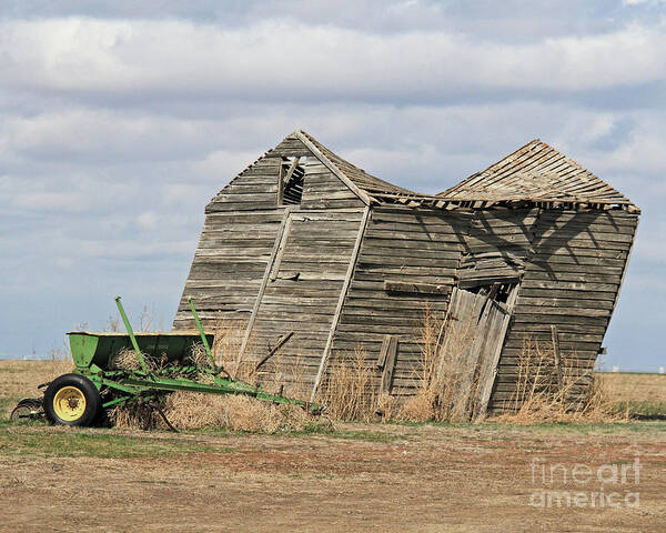 Barn Art Print featuring the photograph Askew by Tiffany Whisler