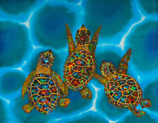 Sea Turtle Art Print featuring the painting Baby turtles by Daniel Jean-Baptiste