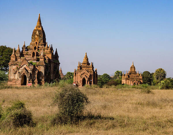 Bagan Art Print featuring the photograph Bagan Pagodas by Ann Moore
