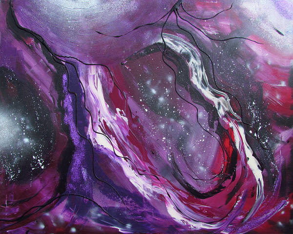 Galaxy Art Print featuring the painting Beyond the Galaxy by Patricia Piotrak