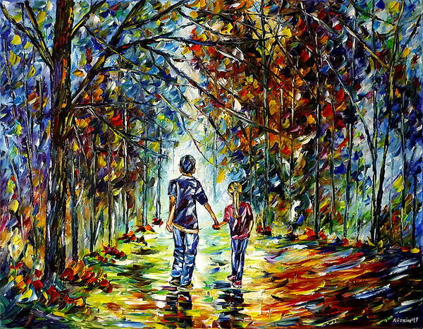 Children In The Nature Art Print featuring the painting Big Brother by Mirek Kuzniar